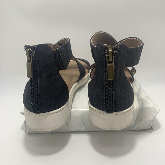 Adam Tucker Me Too Womens Rally Black Strappy Sandals 7 Medium - Picture 4 of 9
